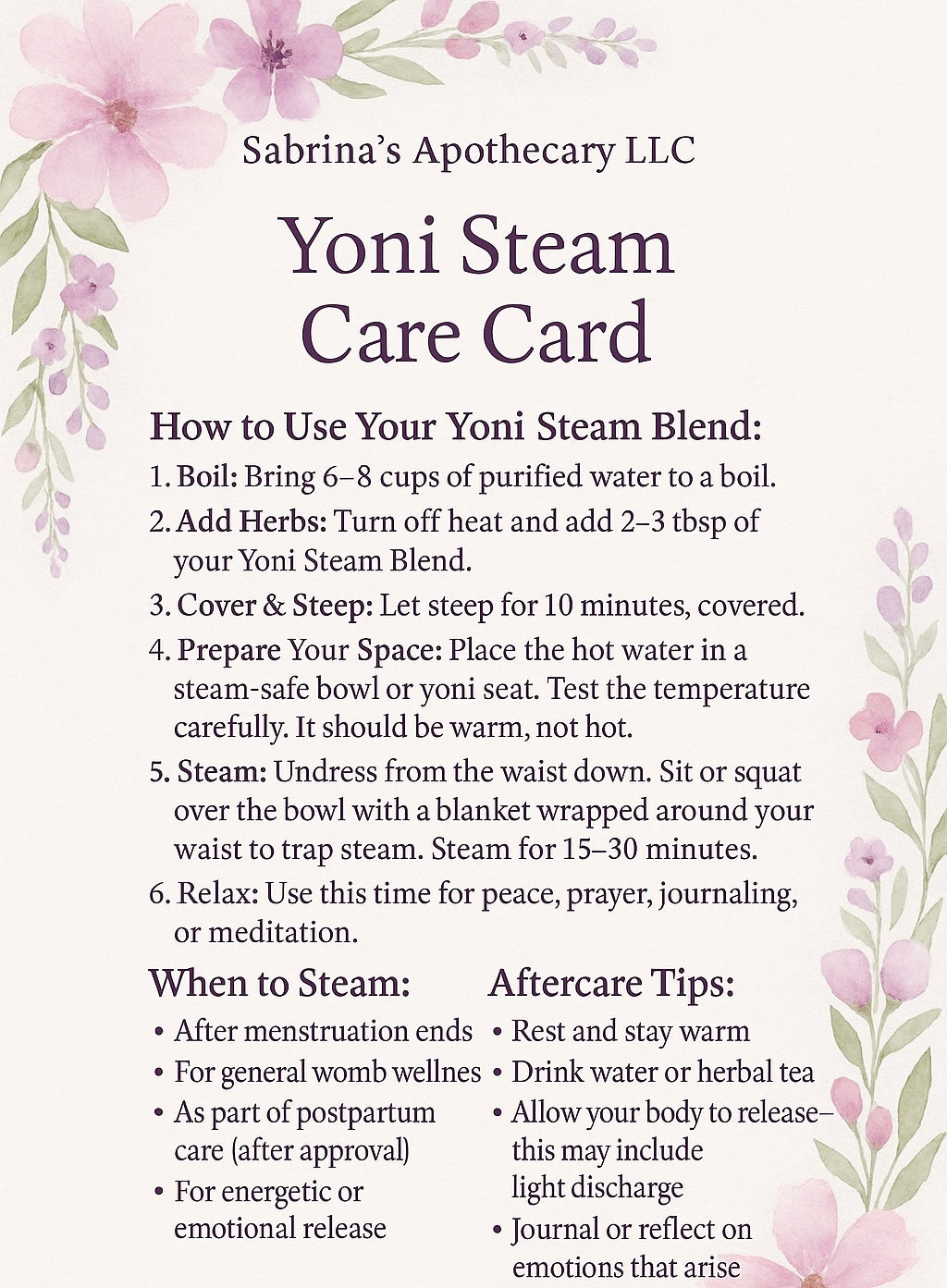 Womb Wellness Yoni Steam Blend